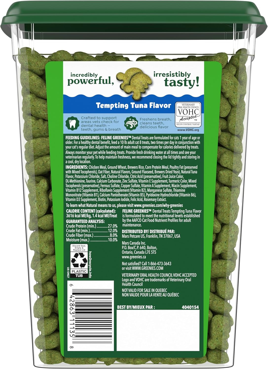 FELINE  Natural Dental Care Cat Treats, Tuna Flavor, All Bag Sizes